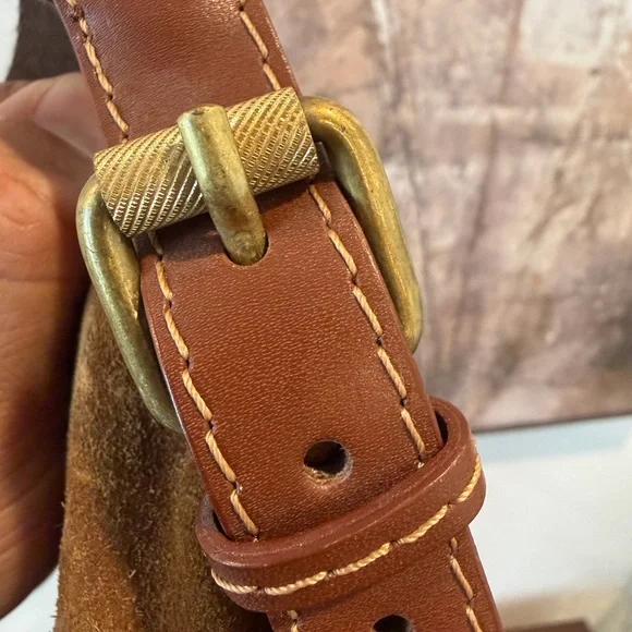 BURBERRY handbag suede purse - brown - vintage - Picture 9 of 16